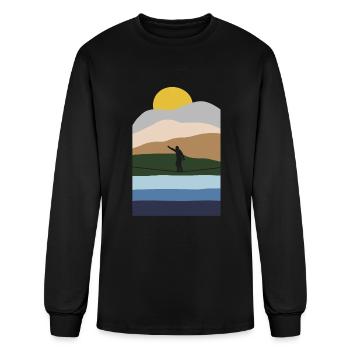 Trickline Trainer Monkey Slackliner Profis - Men's Long Sleeve T-Shirt - black - Front
