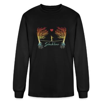 Trainer Monkey Slackliner Trickline Profis - Men's Long Sleeve T-Shirt - black - Front