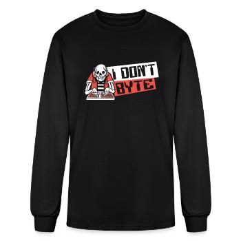 I Don't Byte Full Stack Coder Engineer Software - Men's Long Sleeve T-Shirt - black - Front