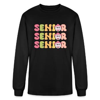 Senior - Men's Long Sleeve T-Shirt - black - Front