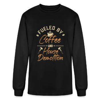 Fueled by Coffee and House Demolition House - Men's Long Sleeve T-Shirt - black - Front