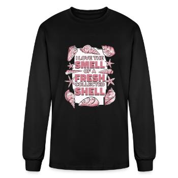 Odeur d’un coquillage fraîchement collecté Coquillage Coquillage - T-shirt à manches longues Homme - noir - Devant