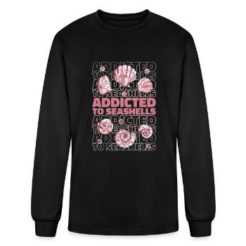Accro aux coquillages Bivalvia Coquillage Coquillage - T-shirt à manches longues Homme - noir - Devant