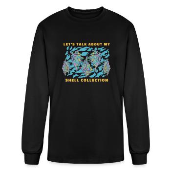 Parlons de ma collection de coquillages coquillages - T-shirt à manches longues Homme - noir - Devant