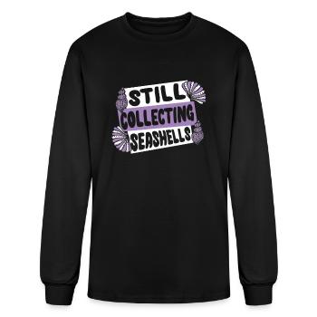 Toujours en train de collecter des coquillages Chasseur de coquillages Coquillages - T-shirt à manches longues Homme - noir - Devant
