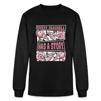 Chaque coquillage a une histoire Coquillage chasseur de coquillages - T-shirt à manches longues Homme - noir - Devant