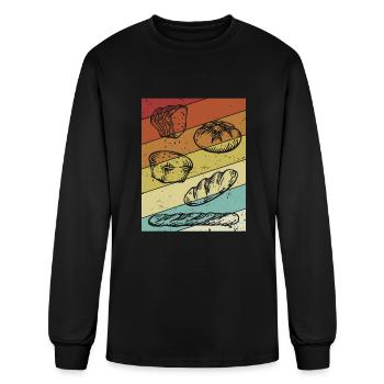Retro Bread Dough Bread Maker Bread Queen Lover - Men's Long Sleeve T-Shirt - black - Front