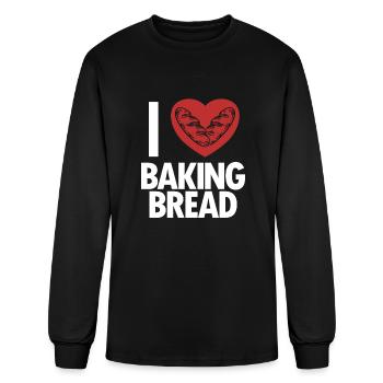 I love Baking Bread Bread Maker Bread Dough Bread - Men's Long Sleeve T-Shirt - black - Front