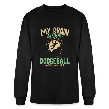 My Brain is 95% Dodgeball Prisonball Team Game - Men's Long Sleeve T-Shirt - black - Front