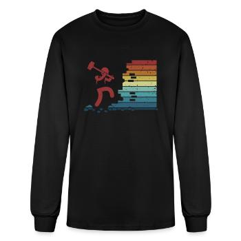 Retro Demolition Contractor Home Wrecker House - Men's Long Sleeve T-Shirt - black - Front