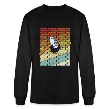 Retro Home Wrecker Demolition Contractor House - Men's Long Sleeve T-Shirt - black - Front