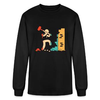 Home Wrecker Demolition Contractor Experts House - Men's Long Sleeve T-Shirt - black - Front