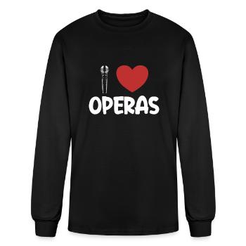 I love Operas Opera House Tenor Singer Vocalist - Men's Long Sleeve T-Shirt - black - Front