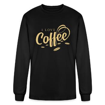 I LOVE COFFEE simple, sleek, trendy design - Men's Long Sleeve T-Shirt - black - Front