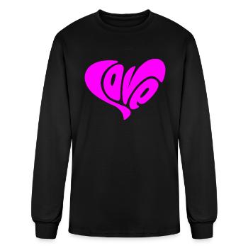 Love Heart Love - Men's Long Sleeve T-Shirt - black - Front