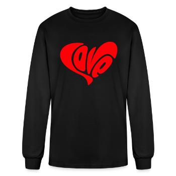 Love Heart Love - Men's Long Sleeve T-Shirt - black - Front