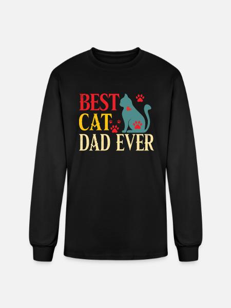 The best Cat Dad - Men's Long Sleeve T-Shirt - black