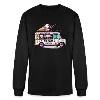 Scoops on Wheels ice cream - Men's Long Sleeve T-Shirt - black - Front