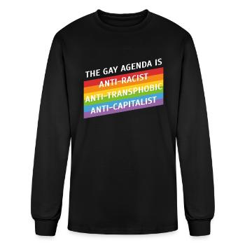 The gay agenda is - Men's Long Sleeve T-Shirt - black - Front