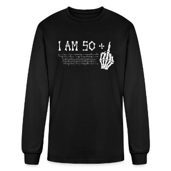 I Am 50 Plus Middle Finger - 51st Birthday - Men's Long Sleeve T-Shirt - black - Front