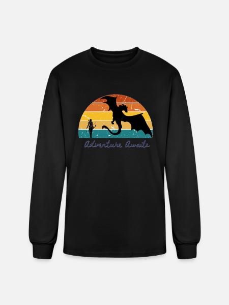 Adventure Awaits Fantasy - Men's Long Sleeve T-Shirt - black