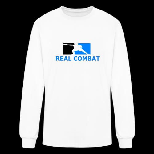RCM MMA & BOXING Light Blue White Text - Men's Long Sleeve T-Shirt