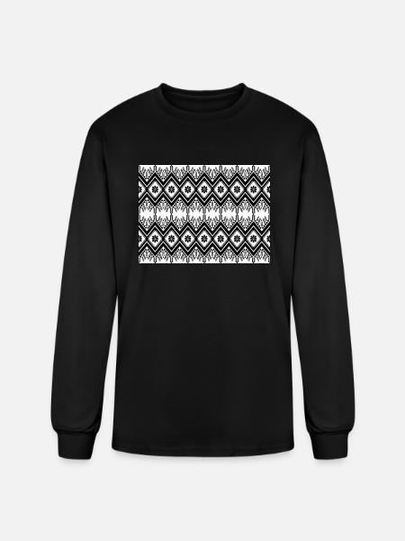 Black and white geometric - Men's Long Sleeve T-Shirt - black