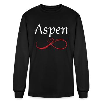 I Love Aspen. I Heart Aspen. Red Heart Valentine's - Men's Long Sleeve T-Shirt - black - Front