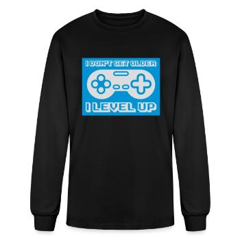 get older level up - Men's Long Sleeve T-Shirt - black - Front