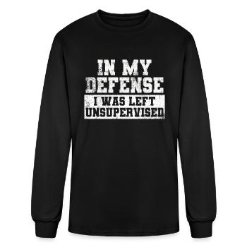 In My Defense Unsupervised - Men's Long Sleeve T-Shirt - black - Front