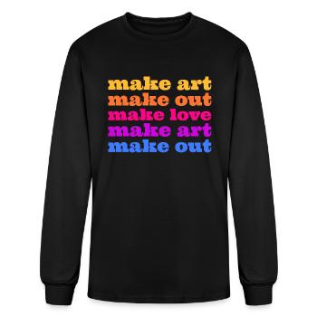 Make Art Make Love - Men's Long Sleeve T-Shirt - black - Front