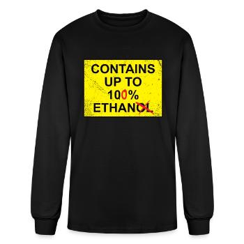 Contains Up To 100 Percent Ethan - Men's Long Sleeve T-Shirt - black - Front
