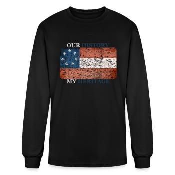 Stars and Bars Flag - Men's Long Sleeve T-Shirt - black - Front