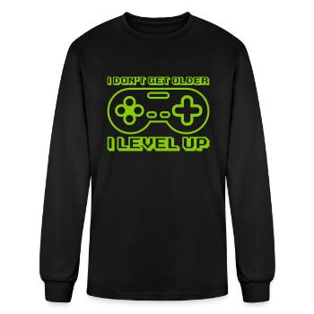 get older level up - Men's Long Sleeve T-Shirt - black - Front