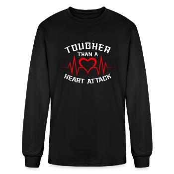 Funny Heart Attack Survivor - Men's Long Sleeve T-Shirt - black - Front