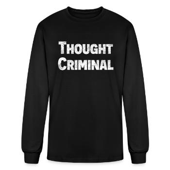 Thought Criminal Distressed - Men's Long Sleeve T-Shirt - black - Front