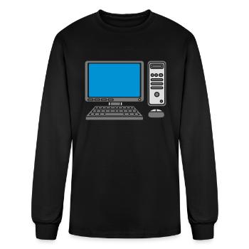 keyboard mouse screen computer - Men's Long Sleeve T-Shirt - black - Front
