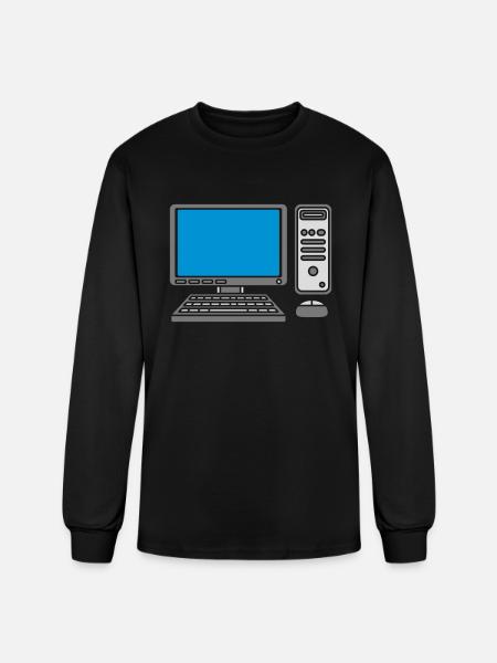 keyboard mouse screen computer - Men's Long Sleeve T-Shirt - black