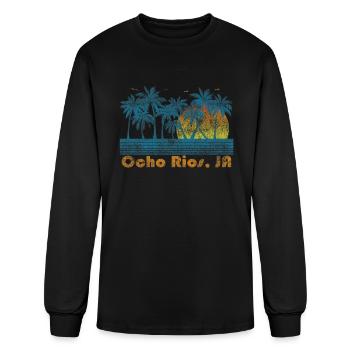 Vintage Ocho Rios Jamaica Beach - Men's Long Sleeve T-Shirt - black - Front