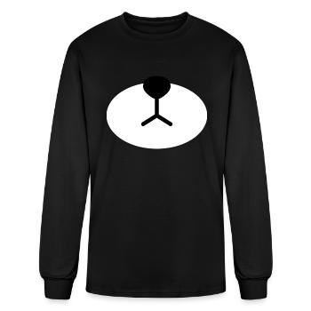 Bear mouth snout face mask 1 - Men's Long Sleeve T-Shirt - black - Front