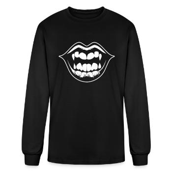 Lips Kissing Mouth Smooch - Men's Long Sleeve T-Shirt - black - Front