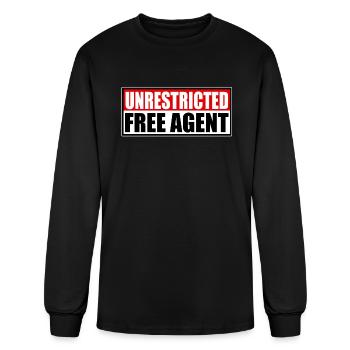 FREE AGENT - Men's Long Sleeve T-Shirt - black - Front