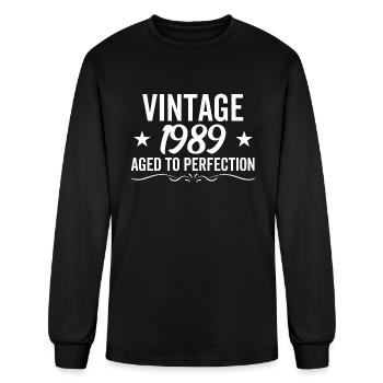 Vintage 1989 Aged To Perfection - Men's Long Sleeve T-Shirt - black - Front