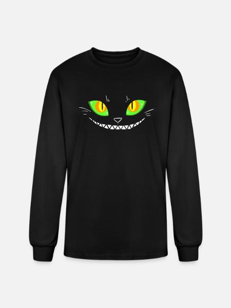 Creepy Cat Face - Men's Long Sleeve T-Shirt - black
