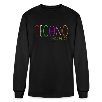 techno music - Men's Long Sleeve T-Shirt - black - Front