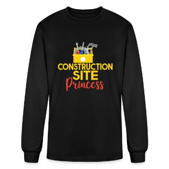 Construction Worker Construction Site Princess - Men's Long Sleeve T-Shirt - black - Front
