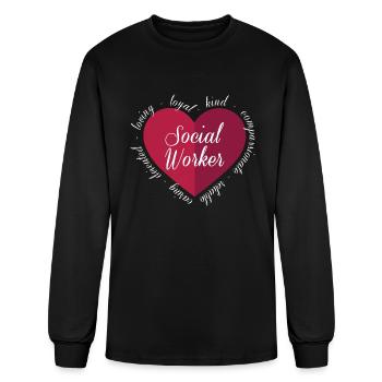 Social Worker Love Heart Health Care Worker - Men's Long Sleeve T-Shirt - black - Front