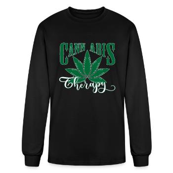 Weed Cannabis Therapy - Men's Long Sleeve T-Shirt - black - Front