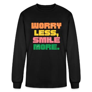 Worry Less - Men's Long Sleeve T-Shirt - black - Front