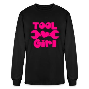 TOOL girl with spanner and a love heart - Men's Long Sleeve T-Shirt - black - Front